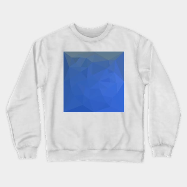 Deep Sky Blue Abstract Low Polygon Background Crewneck Sweatshirt by retrovectors